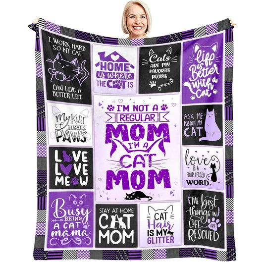 Cat Blanket Mom Gifts for Women Cat