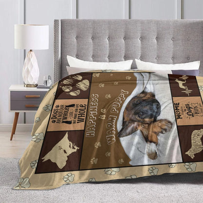 German Shepherd Warm Puppy Quotes Blanket