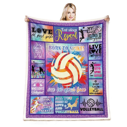 Volleyball Born To Spike Eat Sleep Repeat Blanket