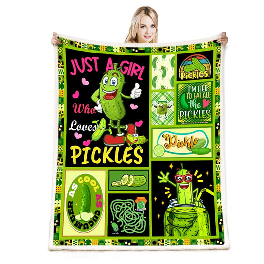Pickleball Lover Cartoon Quotes Blanket