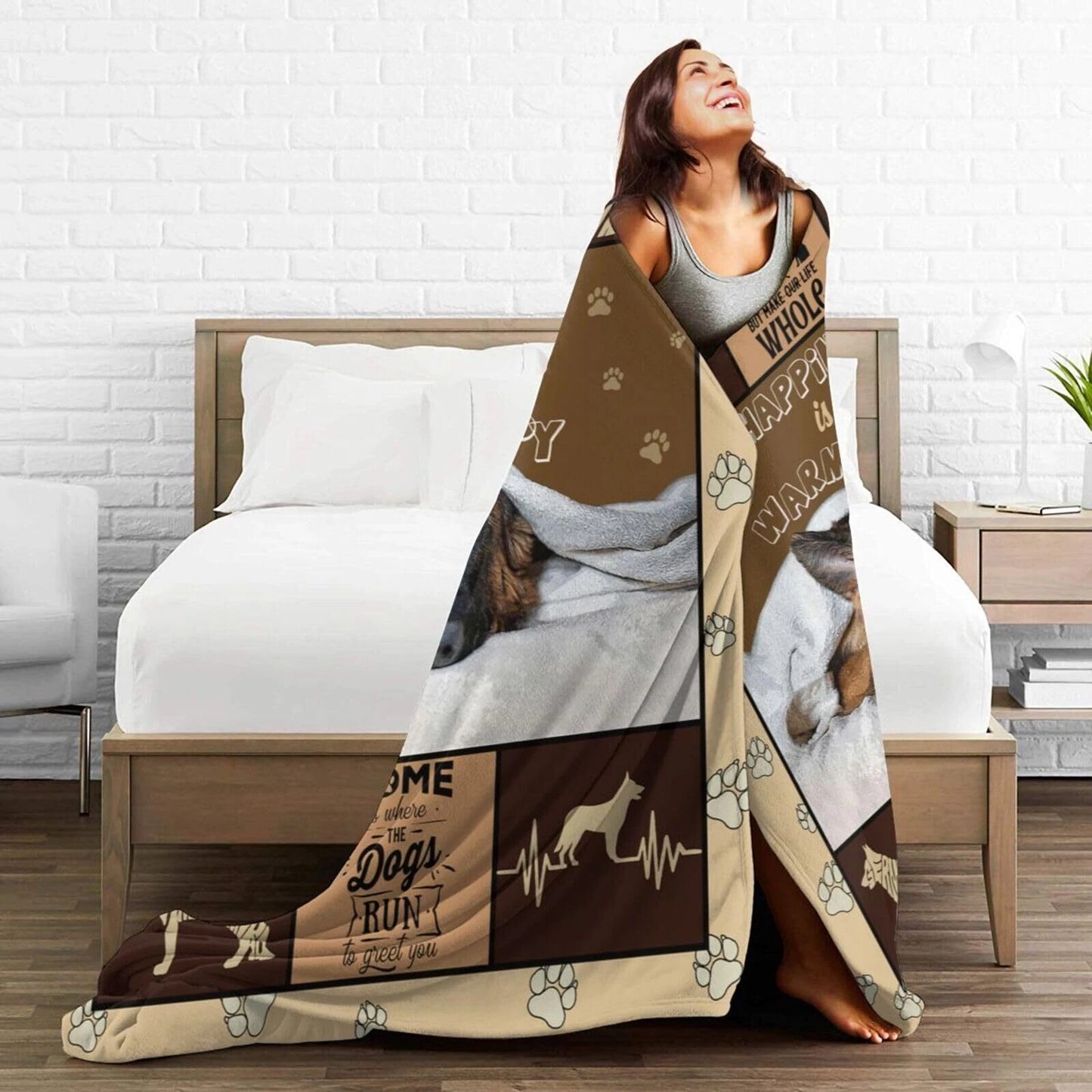 German Shepherd Warm Puppy Quotes Blanket