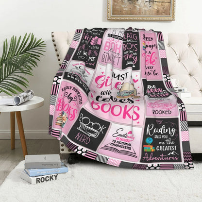 Pink Book Lover Blanket Gift For Girls