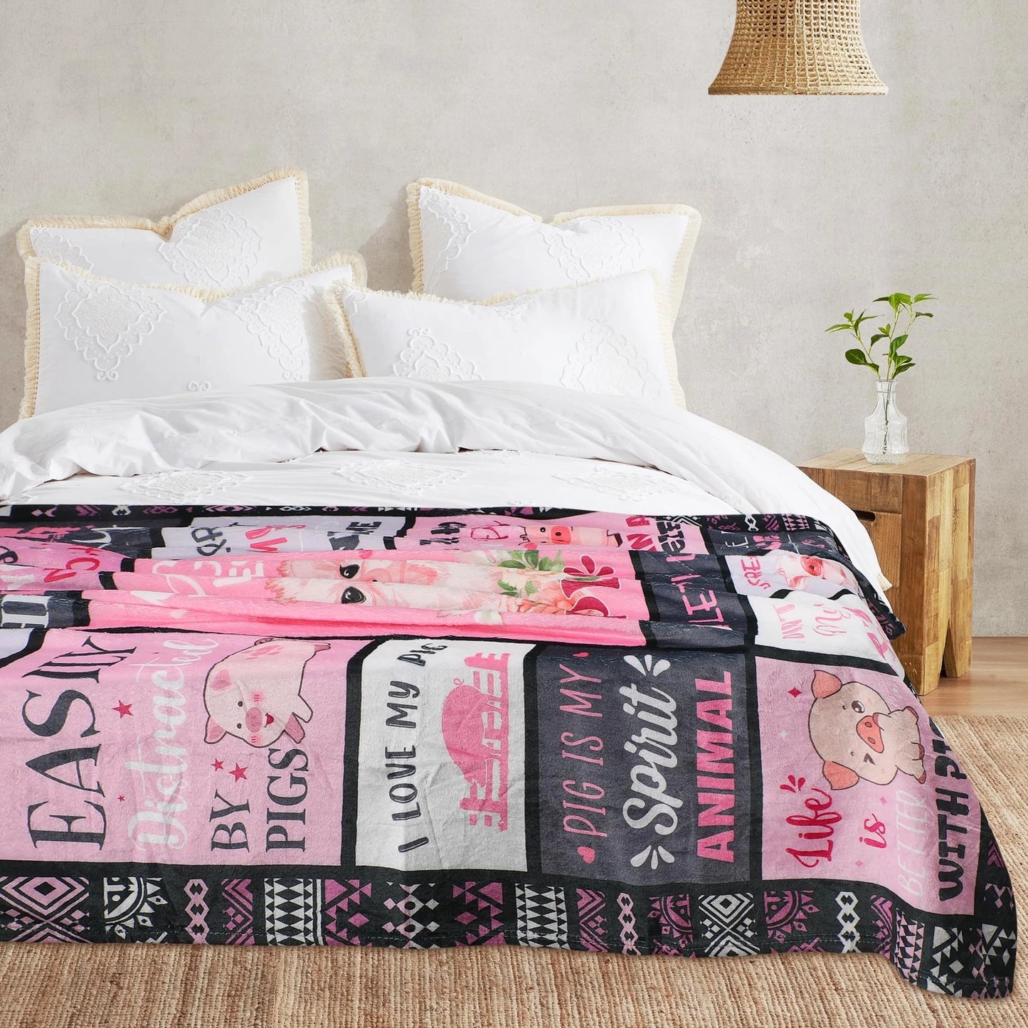 Just A Girl Who Loves Pigs Quotes Blanket