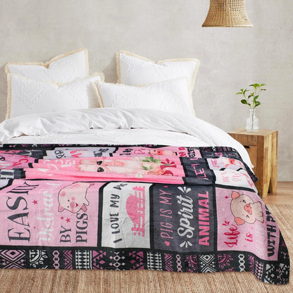 Just A Girl Who Loves Pigs Quotes Blanket