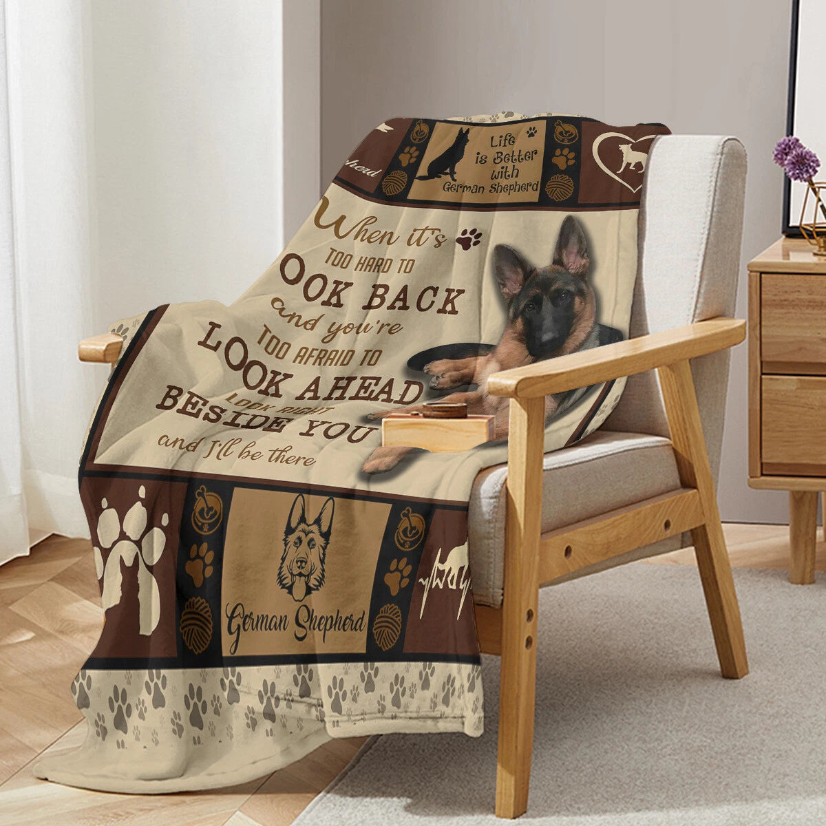 German Shepherd Quote Dog Lover Blanket