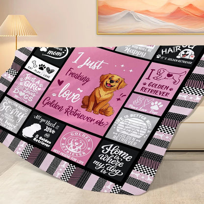 Golden Retriever Quotes Blanket Pink Gift