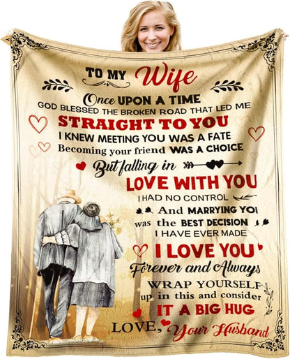 To My Wife Love Quotes Blanket Couple
