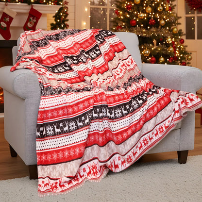 Christmas Blanket, Fair Isle Reindeer Holiday