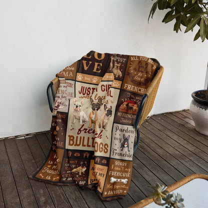 French Bulldog Girl Quotes Blanket For Dog