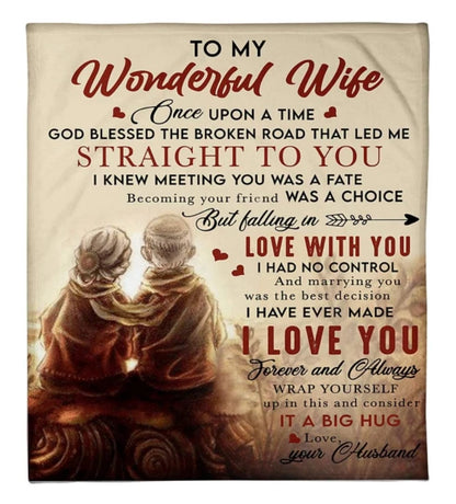 To My Wonderful Wife Blanket For Wife
