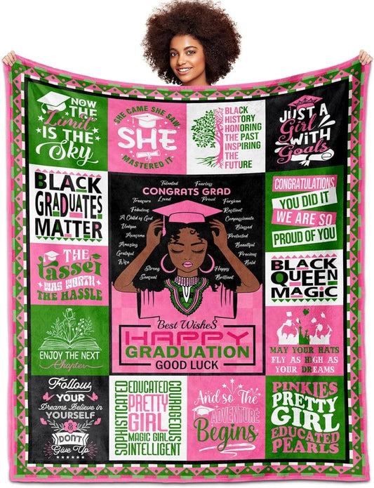 African American Graduation Gifts Blanket