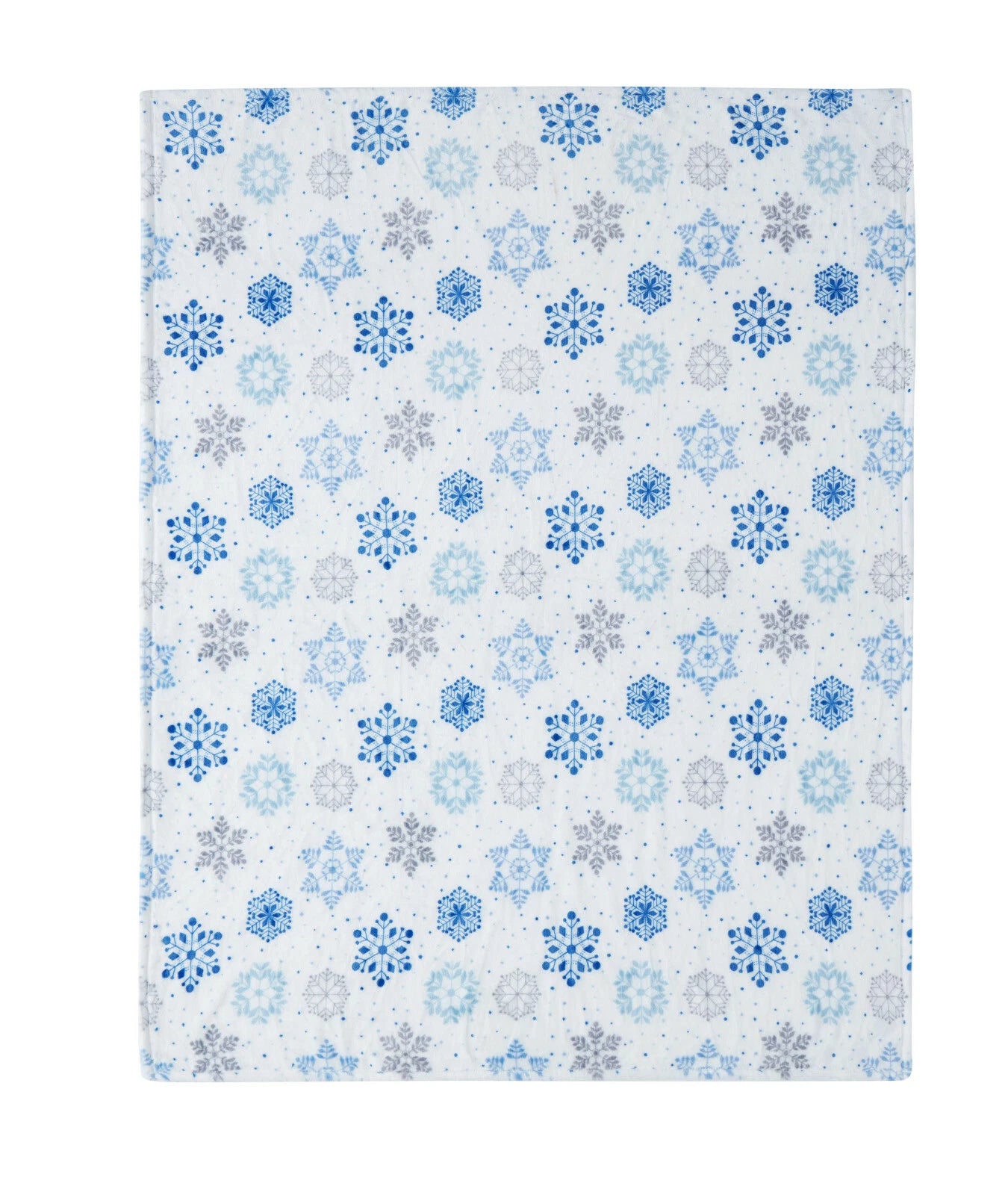 Kate Aurora Blue & Silver Christmas Snowflakes Blanket