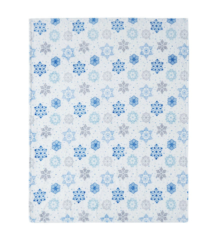 Kate Aurora Blue & Silver Christmas Snowflakes Blanket