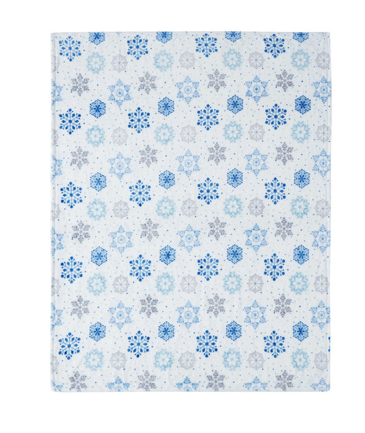 Kate Aurora Blue & Silver Christmas Snowflakes Blanket