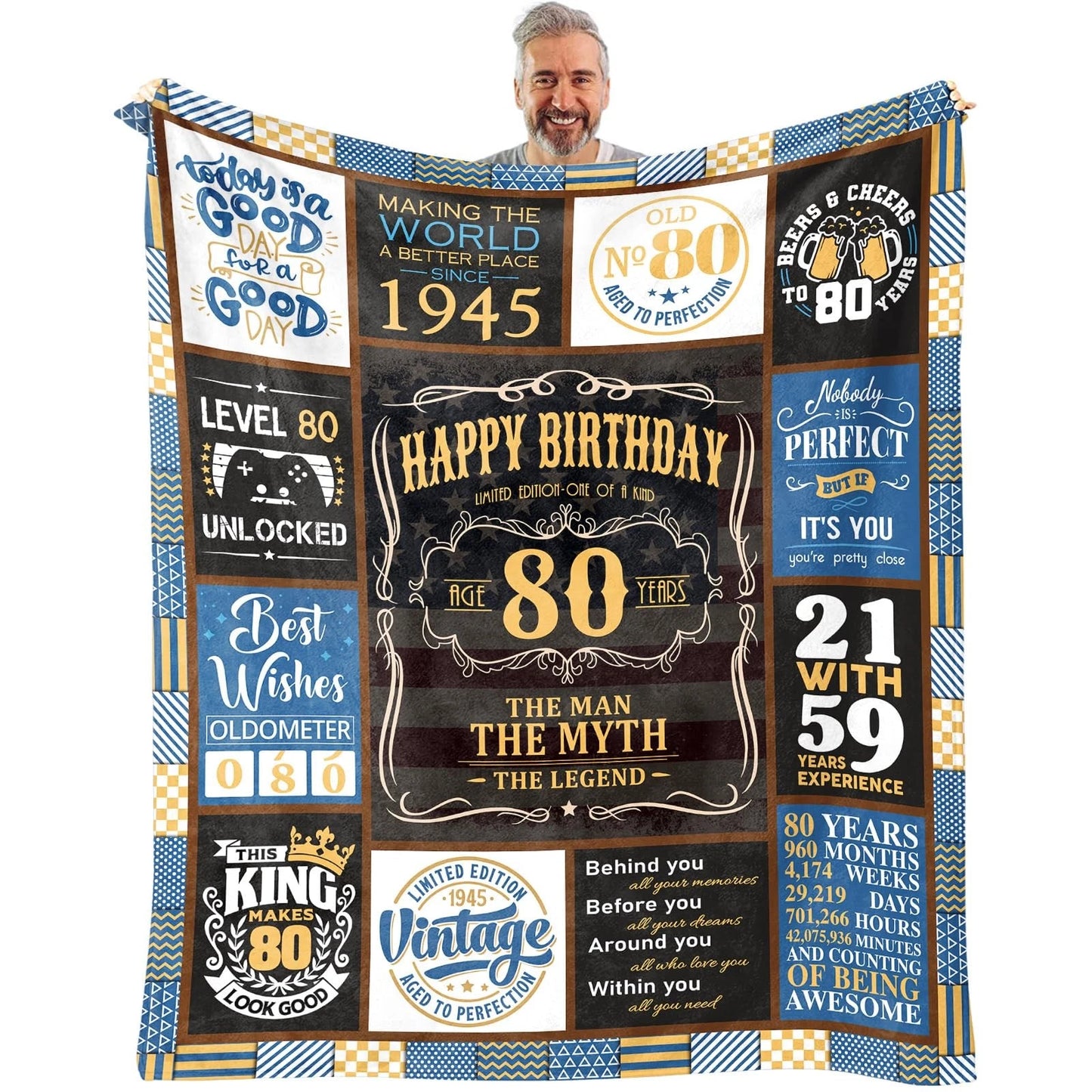 80Th Birthday Gifts Men Blanket For Men