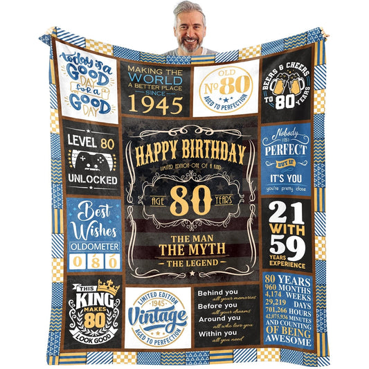 80Th Birthday Gifts Men Blanket For Men