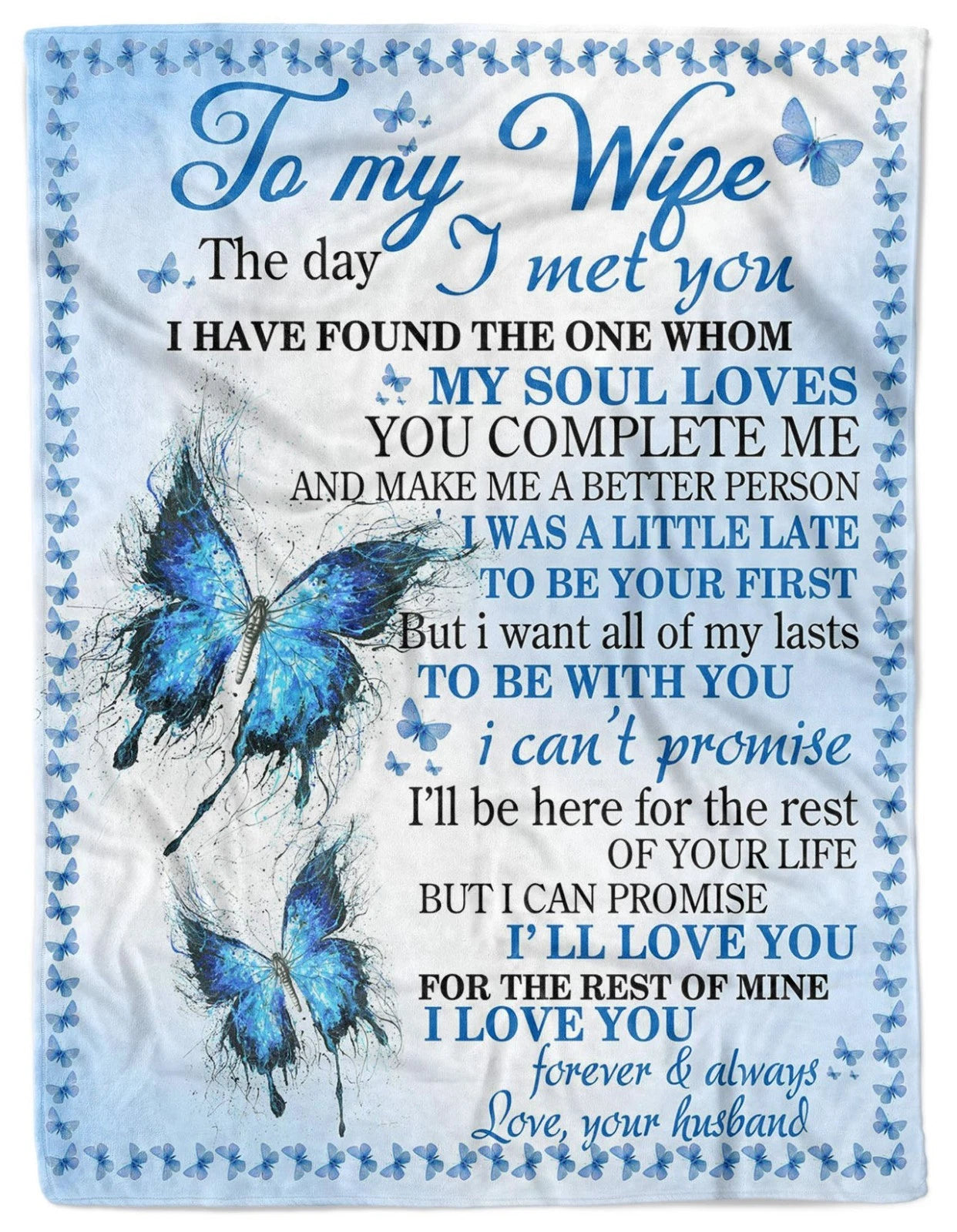 To My Wife Blanket Gift From Husband