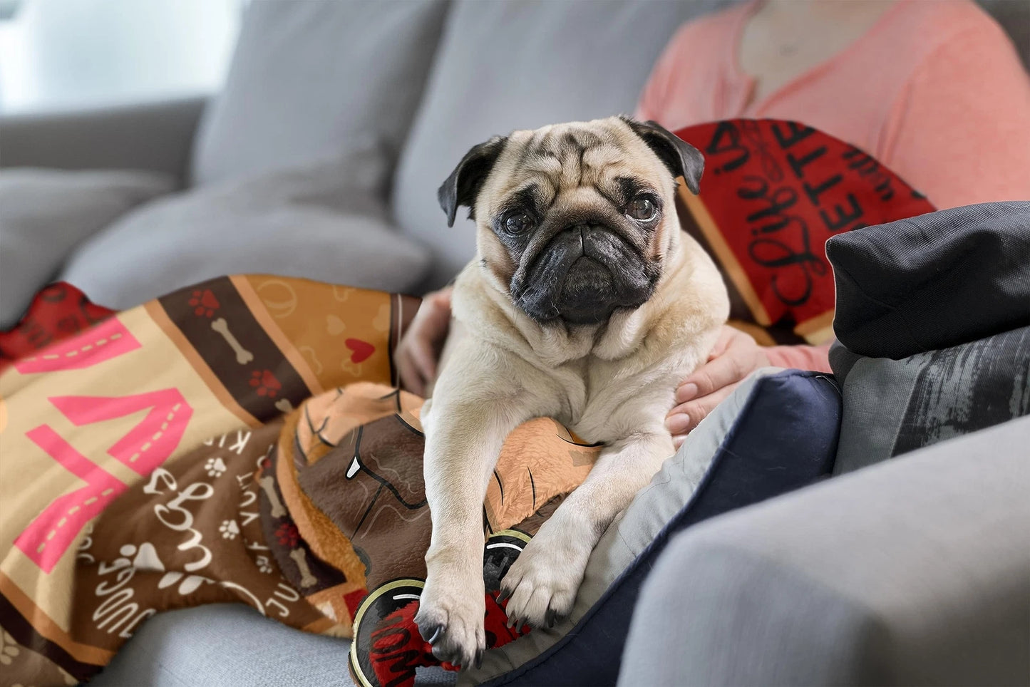 All You Need Is Love And A Pug Blanket Gift
