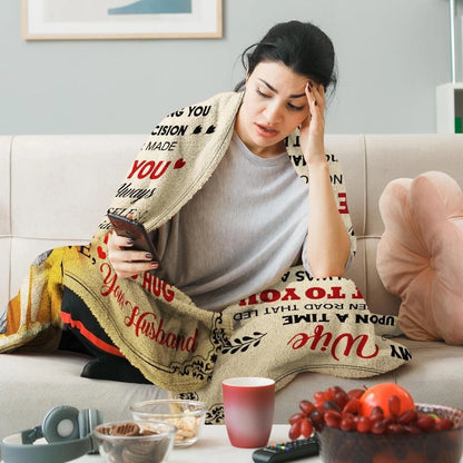 To My Wife Love Quotes Blanket Couple