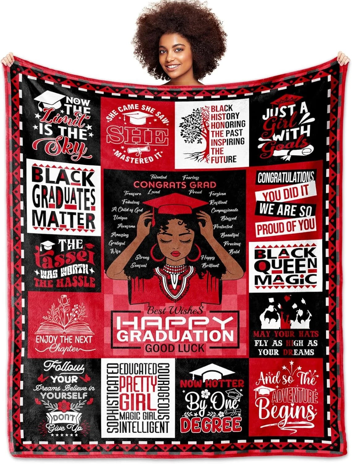 African American Graduation Gifts Blanket