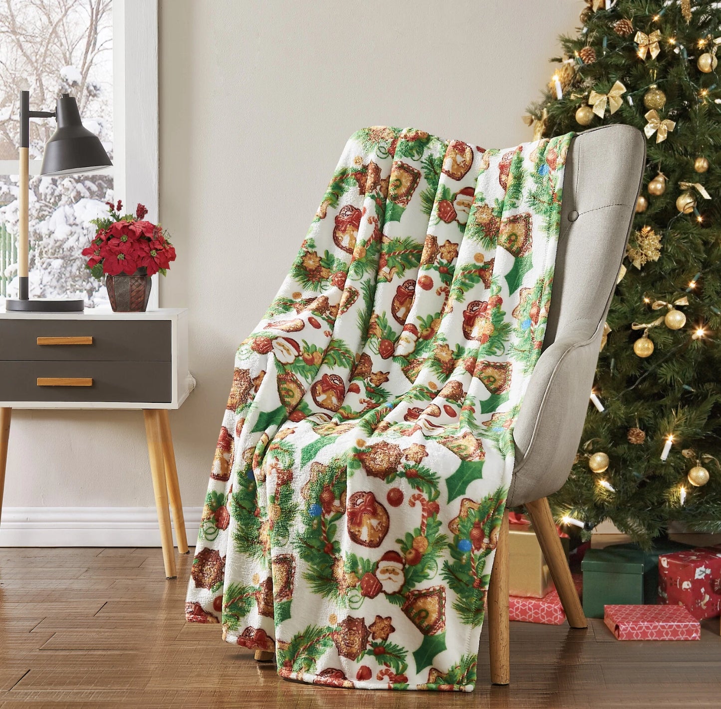 Christmas Gingerbread Houses Blanket