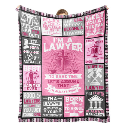 Pink Female Lawyer Always Right Blanket Gift