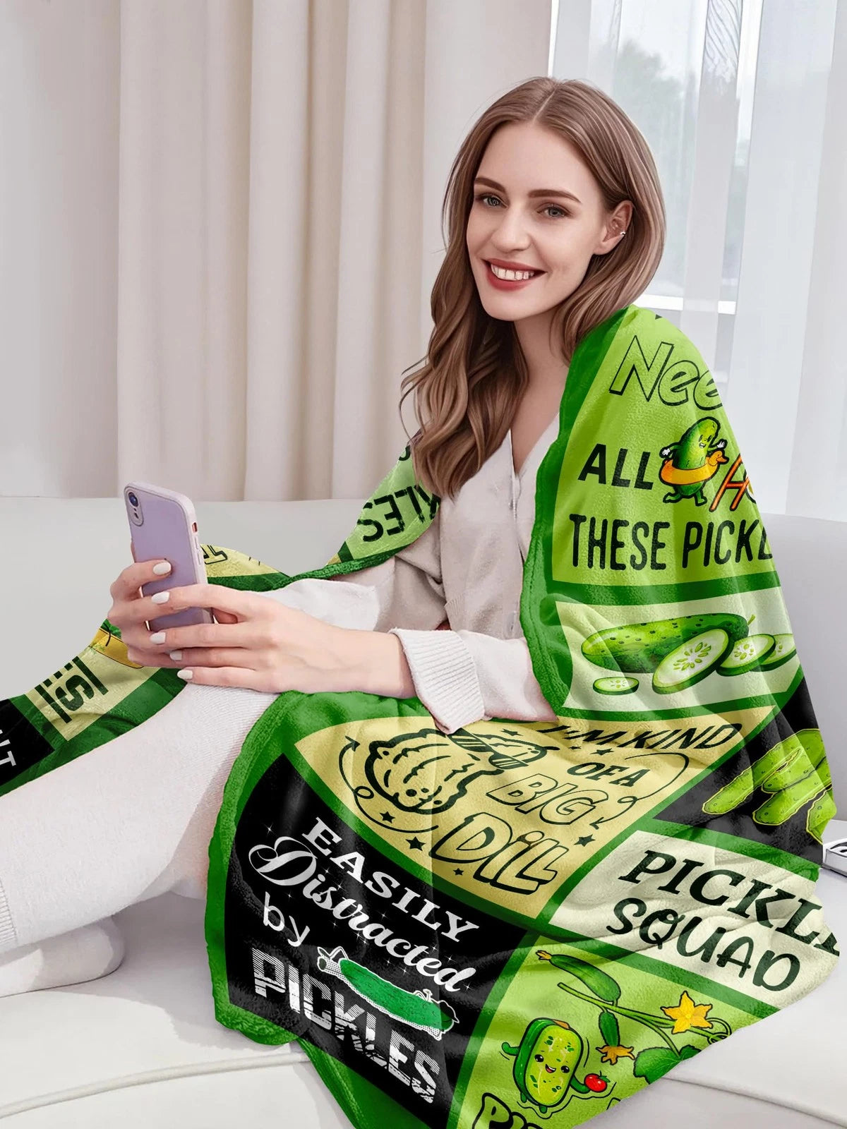 Pickleball Lover Quotes Blanket Funny Green