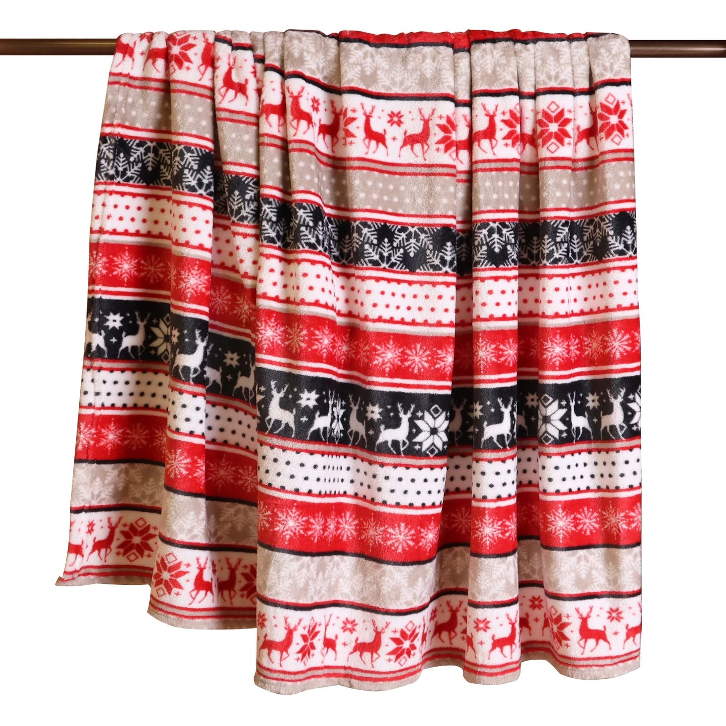 Christmas Blanket, Fair Isle Reindeer Holiday