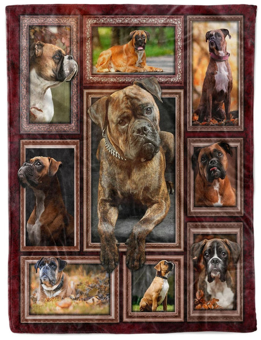 Boxer Dog Photo Collage Blanket Gift