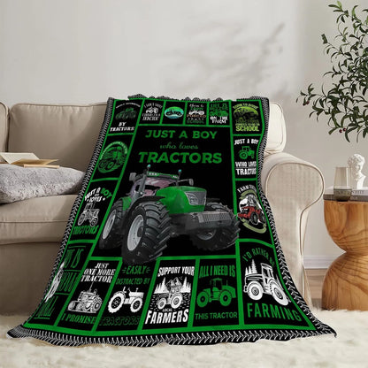 Just A Boy Who Loves Tractors Blanket