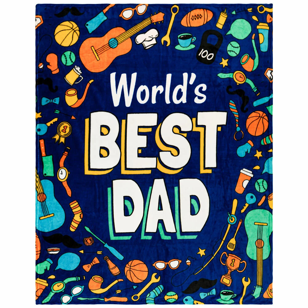 World's Best Dad Throw Blanket For Dad Gift