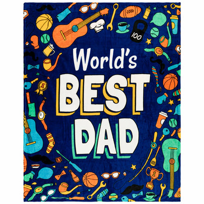 World's Best Dad Throw Blanket For Dad Gift