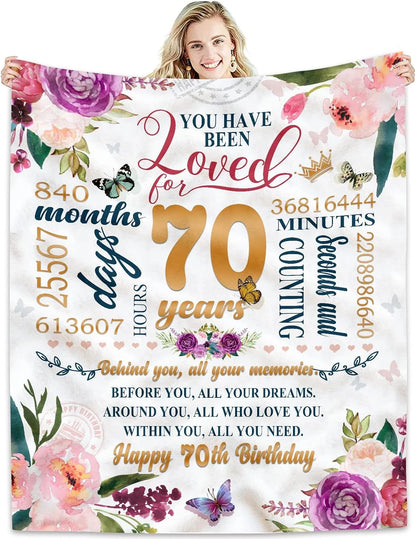 70Th Birthday Gifts Women Blanket