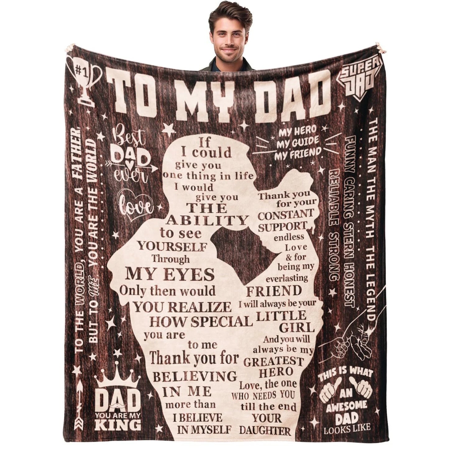 To My Dad Daughter Quotes Blanket For Dad