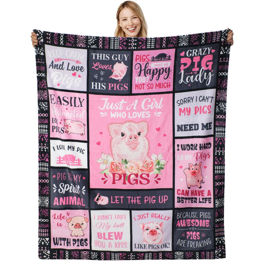 Just A Girl Who Loves Pigs Quotes Blanket