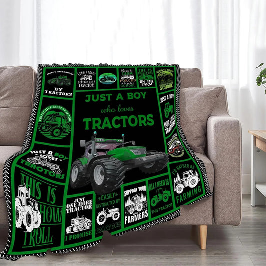 Just A Boy Who Loves Tractors Blanket