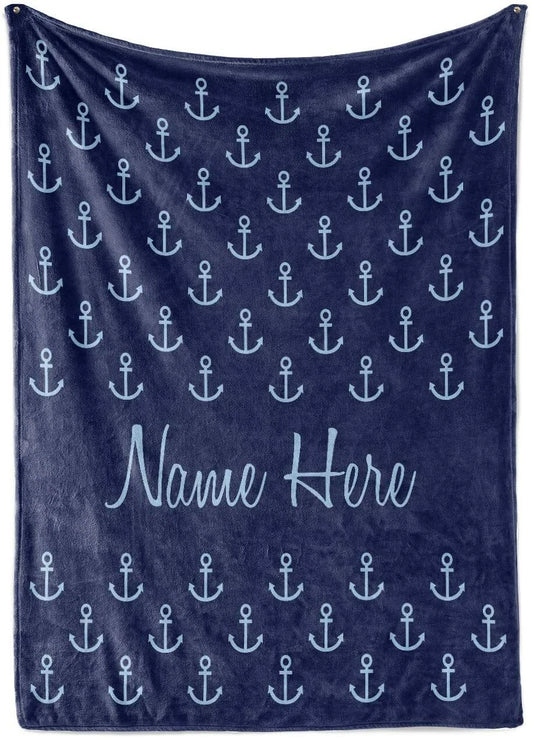 Personalized Nautical Theme Blanket