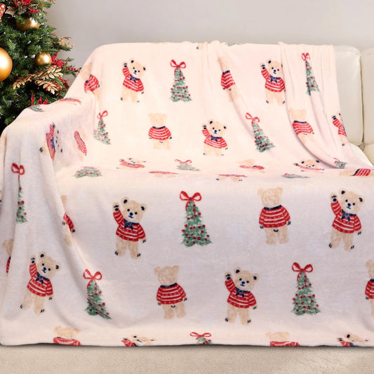 Christmas Teddy Bear Blanket, Holiday Kids Throw