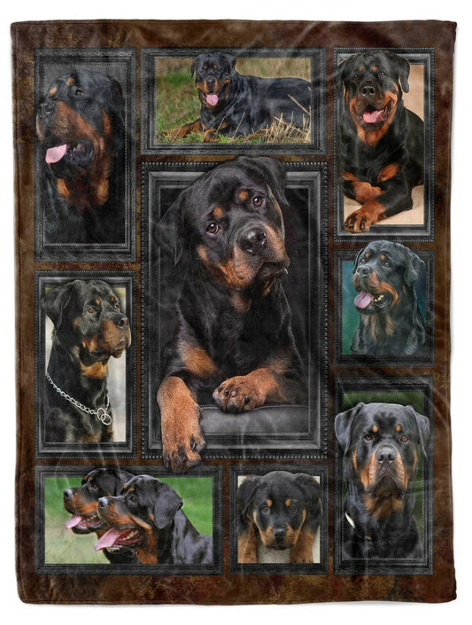 Rottweiler Photo Collage Blanket Gift