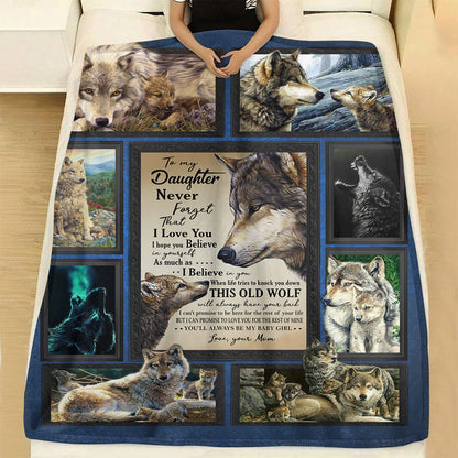 To My Daughter Wolf Blanket