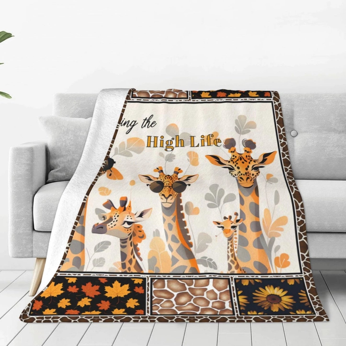 Giraffe Family Living High Life Blanket