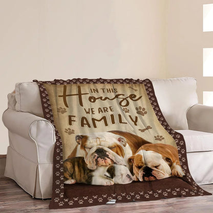 Bulldog Family Dog Lover Blanket For Dog