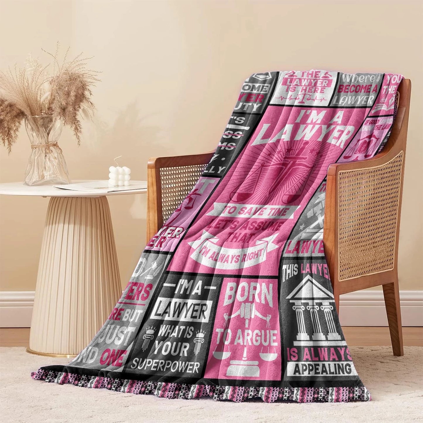 Pink Female Lawyer Always Right Blanket Gift