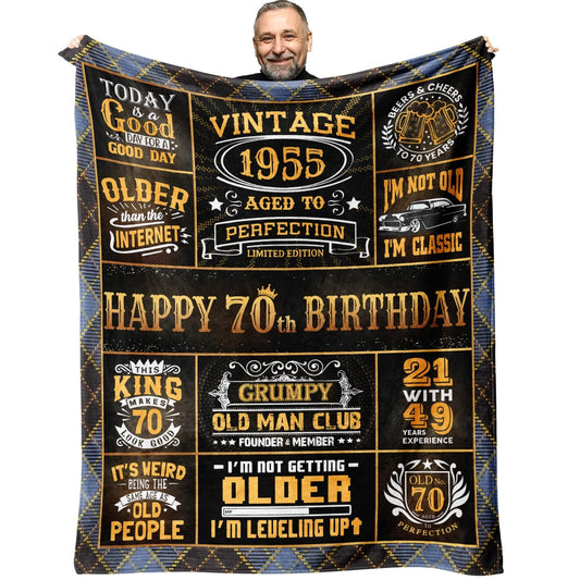 70Th Birthday Gifts Men Blanket For Men