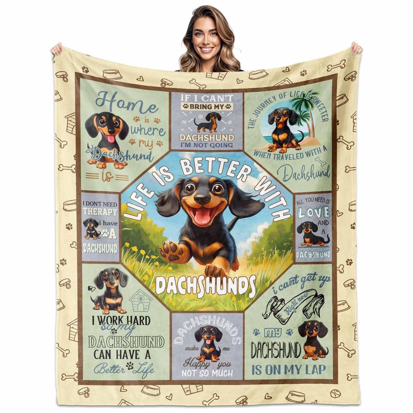 Dachshund Quotes Dog Lover Blanket