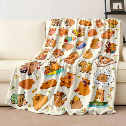 Capybara Blanket Warm Flannel Capybaras