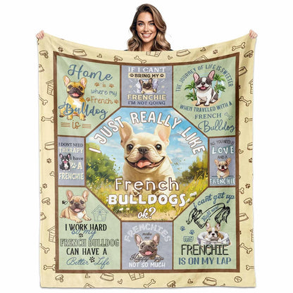 French Bulldog Quotes Blanket Dog Lover