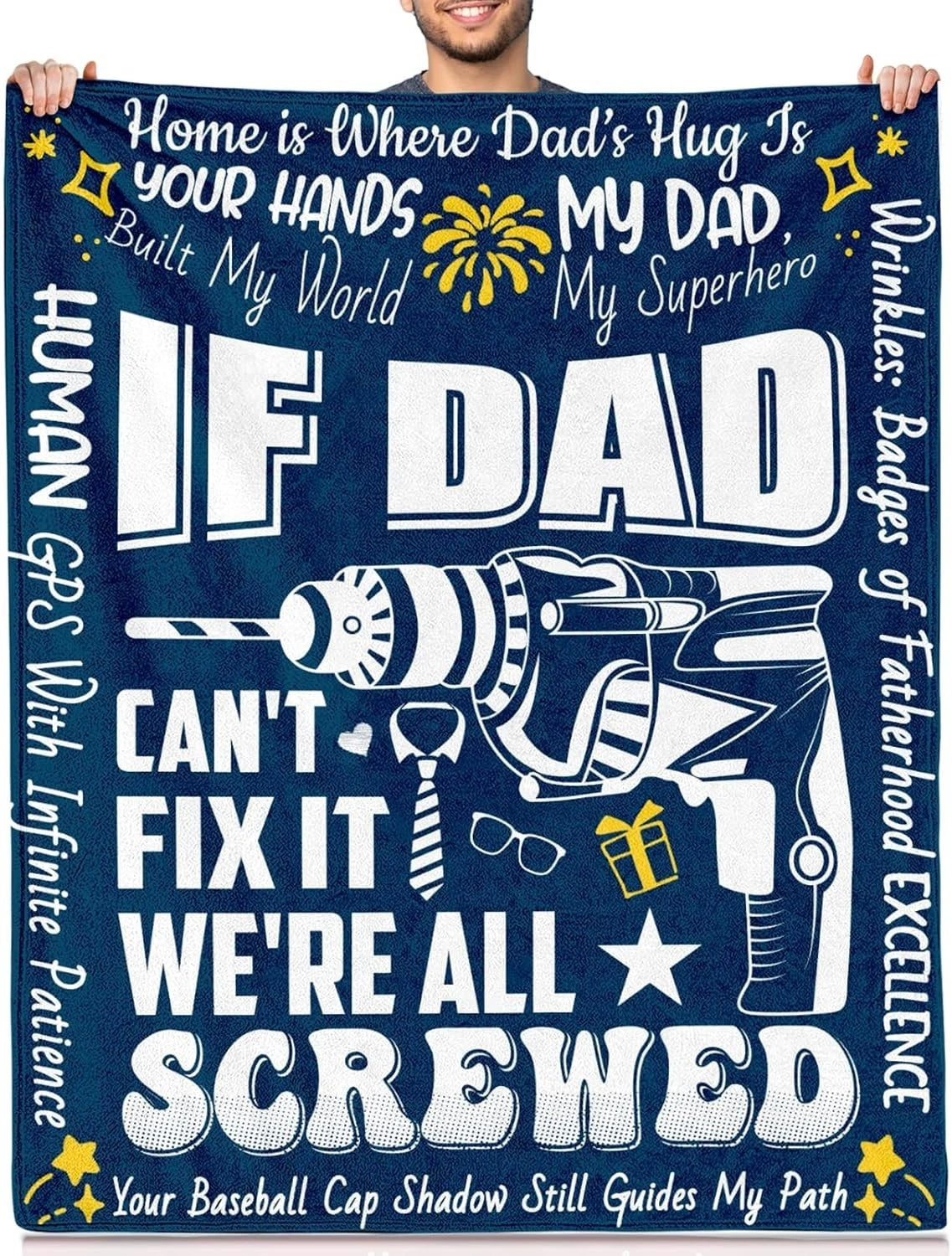 Funny Dad Drill Quotes Blanket For Dad Gift