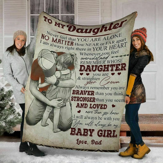 To My Daughter Dad Love Blanket For Dad Crown