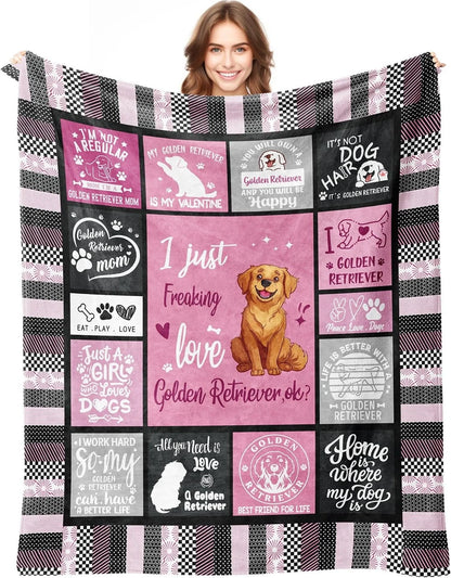 Golden Retriever Quotes Blanket Pink Gift